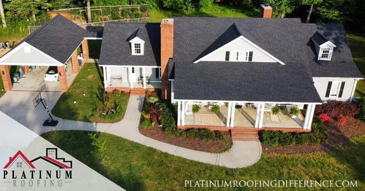 A North Georgia home roofed with durable architectural shingles by Platinum Roofing